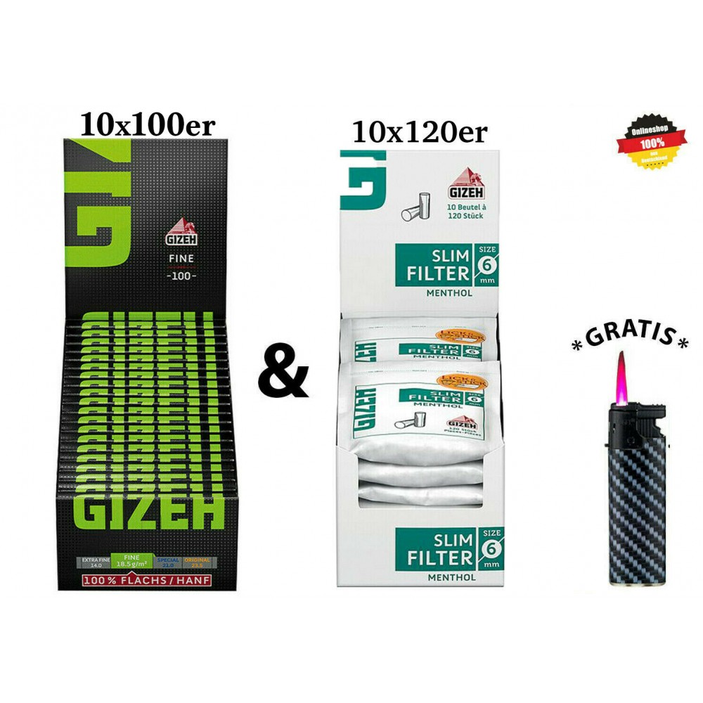 GIZEH Slim Filter Menthol in unserem Onlineshop Günstig kaufen