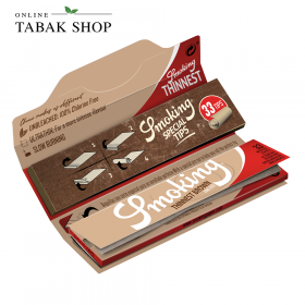 Smoking THINNEST BROWN Ultra Thin Paper KING Size + TIPS 33er - 2,00 €