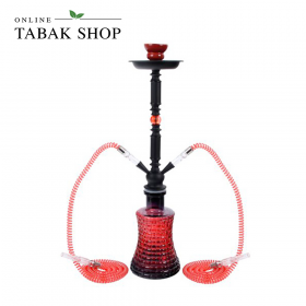 Shisha "Big Mike" in Rot mit 2 Schläuchen, 58 cm