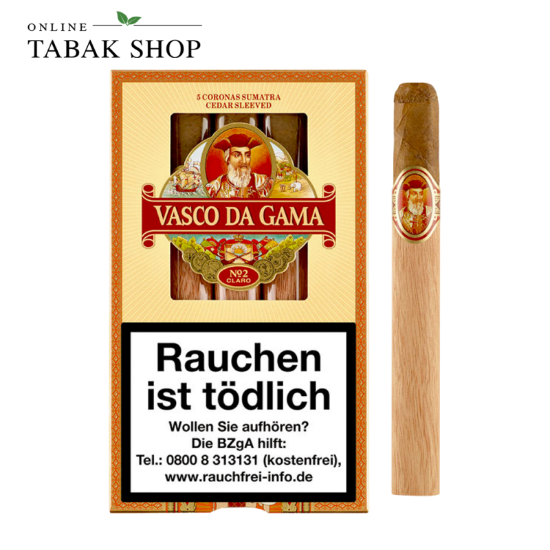 Vasco da Gama Sumatra "No.2 Claro" Zigarren [No. 922] 5er Schachtel
