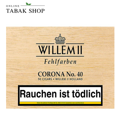 WILLEM II Fehlfarben "Corona No. 40" Zigarren Kiste (1x 50er)