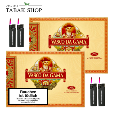Vasco da Gama "No.2 Claro Sumatra" (2 x 25er) + 4 Jet Turbo Sturmfeuerzeuge