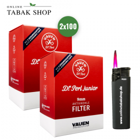 2x Dr Perl Jumax Kohlefilter 9mm 2x180er + 1 Sturmfeuerzeug - 30,95 €
