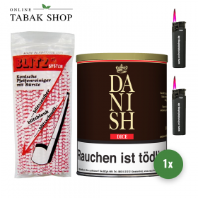 Danish Dice Pfeifentabak (1x 200g) + 80 BLITZ Pfeifenreiniger und 2 Sturmfeuerzeuge - 49,25 €