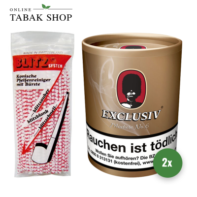 Exclusiv Mixture No.6 Pfeifentabak (2 x 200g) + 80 Blitz Pfeifenreiniger