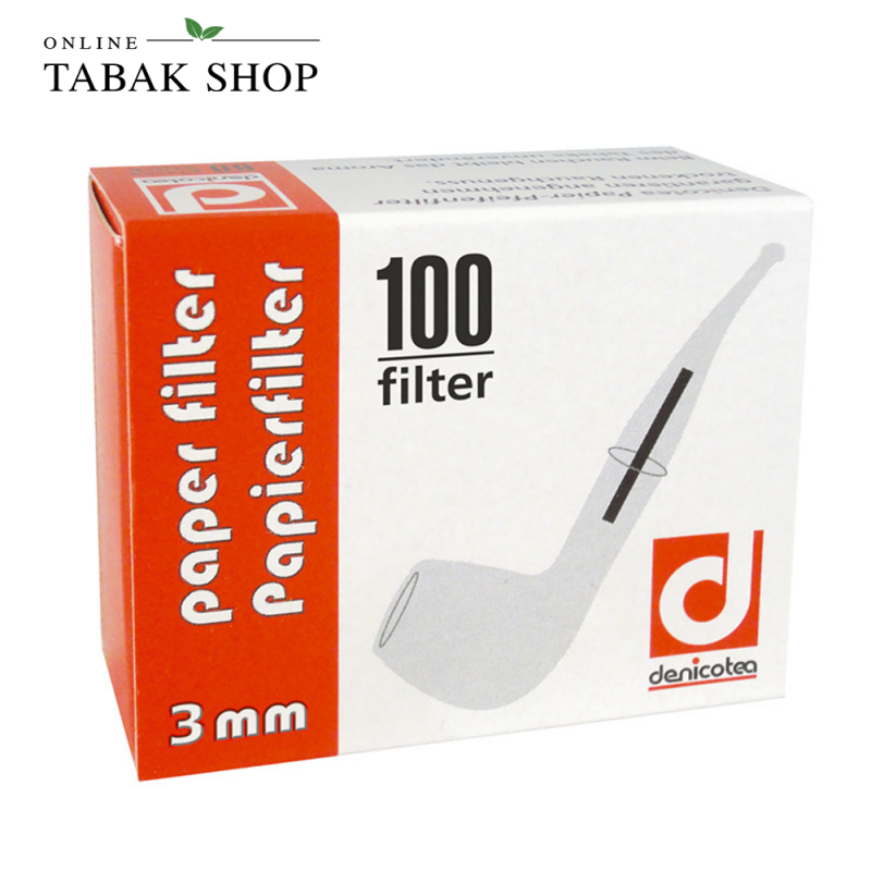 Denicotea Papier Pfeifenfilter 3mm (1 x 100er)