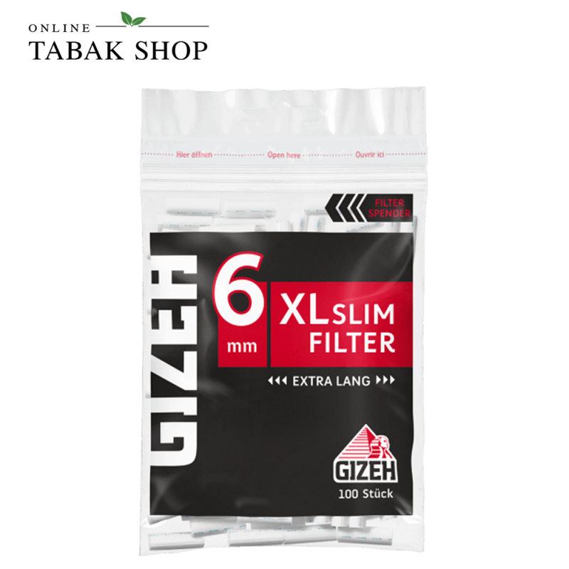 GIZEH Black XL Slim Filter 6mm 1x100