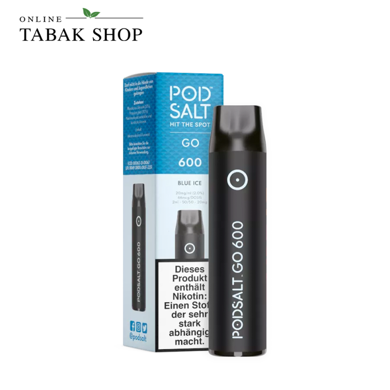 PodSalt GO 600 Einweg E-Zigarette Blue Ice (1x 2ml - 20mg/ml Nikotin)
