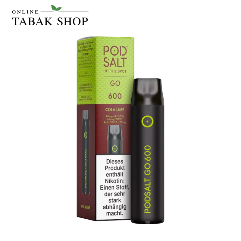 PodSalt GO 600 Einweg E-Zigarette Cola Lime (1x 2ml - 20mg/ml Nikotin)