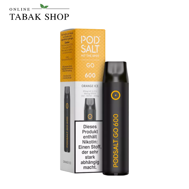 PodSalt GO 600 Einweg E-Zigarette Orange Ice (1x 2ml - 20mg/ml Nikotin)