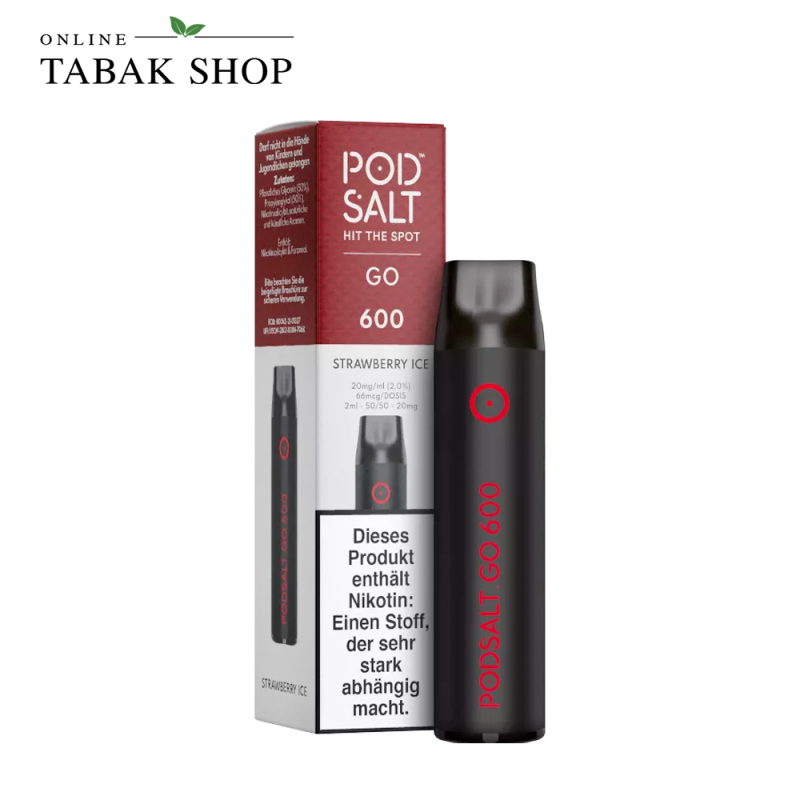 PodSalt GO 600 Einweg E-Zigarette Strawberry Ice (1x 2ml - 20mg/ml Nikotin)