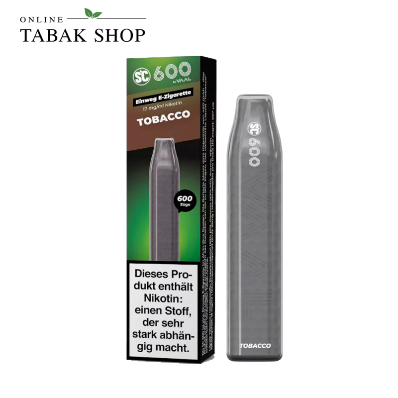 SC 600 Einweg E-Zigarette »Tobacco« (1x 2ml - 17mg/ml Nikotin)
