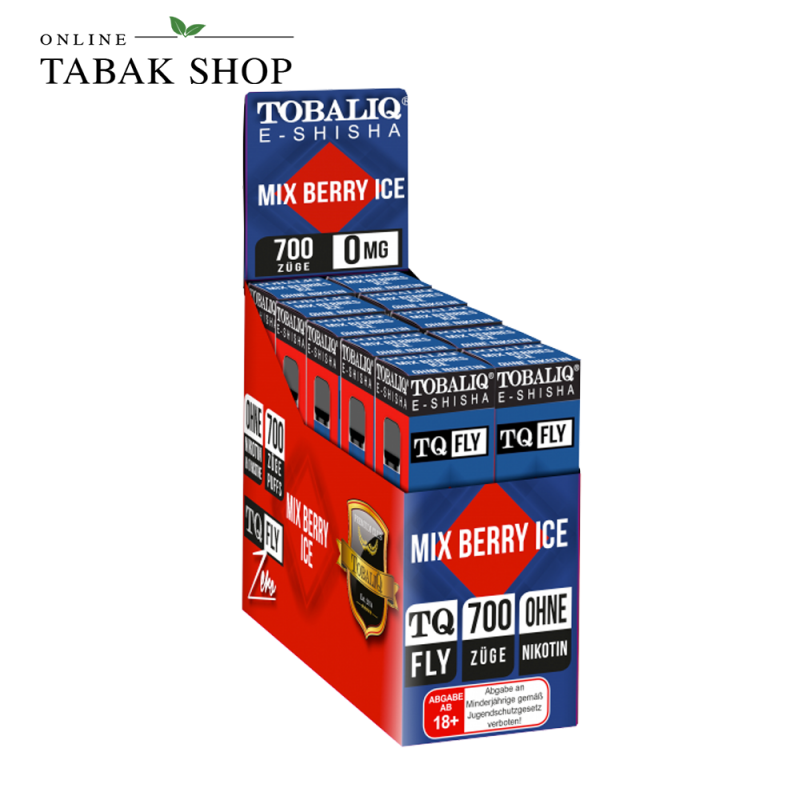 TOBALIQ Einweg E-Zigarette bis zu 700 Züge Nikotinfrei Mix Berry Ice Verpackungen