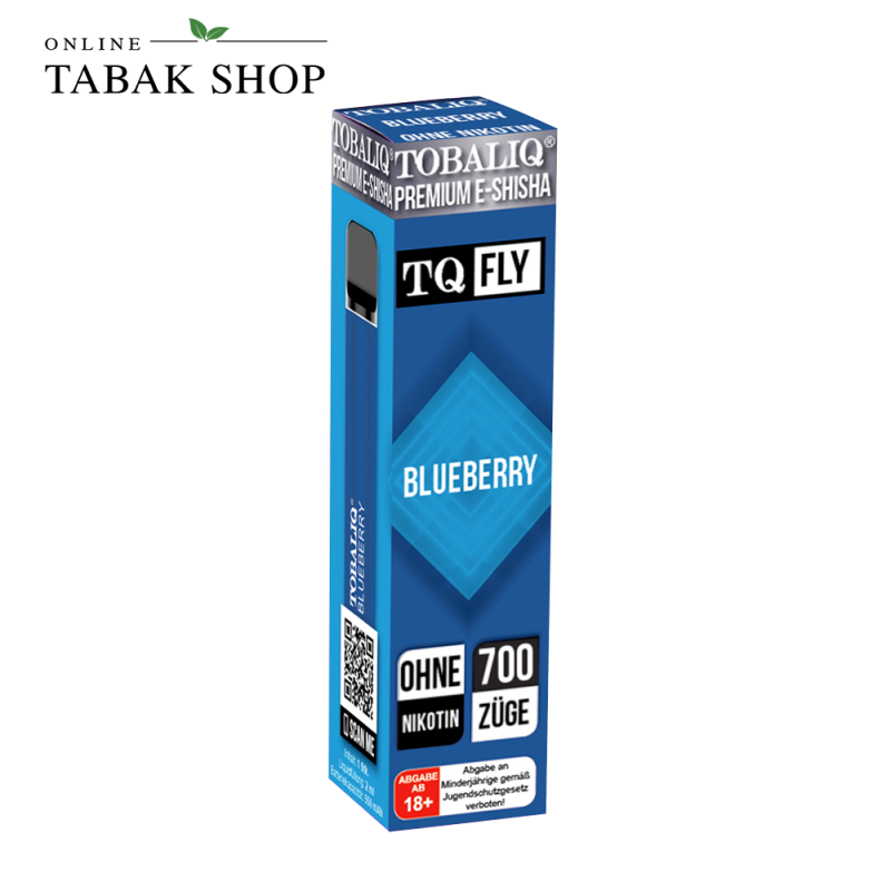 TOBALIQ Einweg E-Zigarette bis zu 700 Züge Nikotinfrei Blueberry Verpackung
