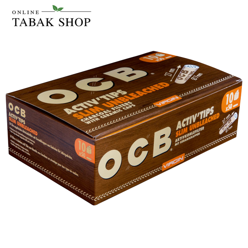 OCB Activ Tips Unbleached Slim 7mm 1 Packung á 50 Filter