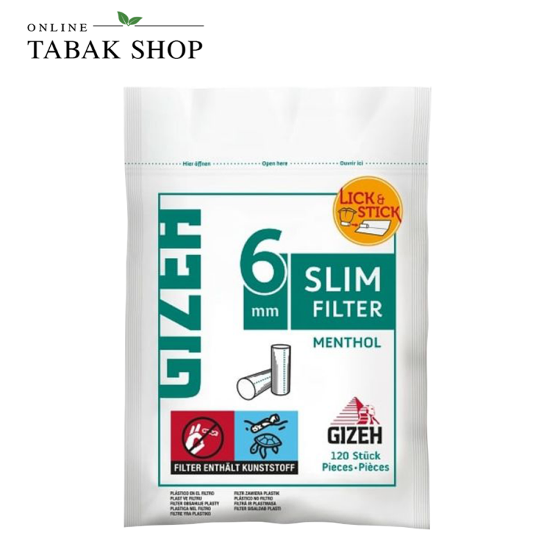 GIZEH Menthol Slim Filter 120er Packung