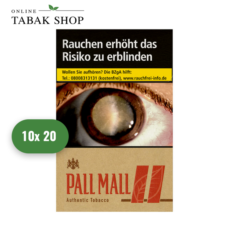 Pall Mall Authentic Rot [Red] "OP" Zigaretten (10 x 20er)