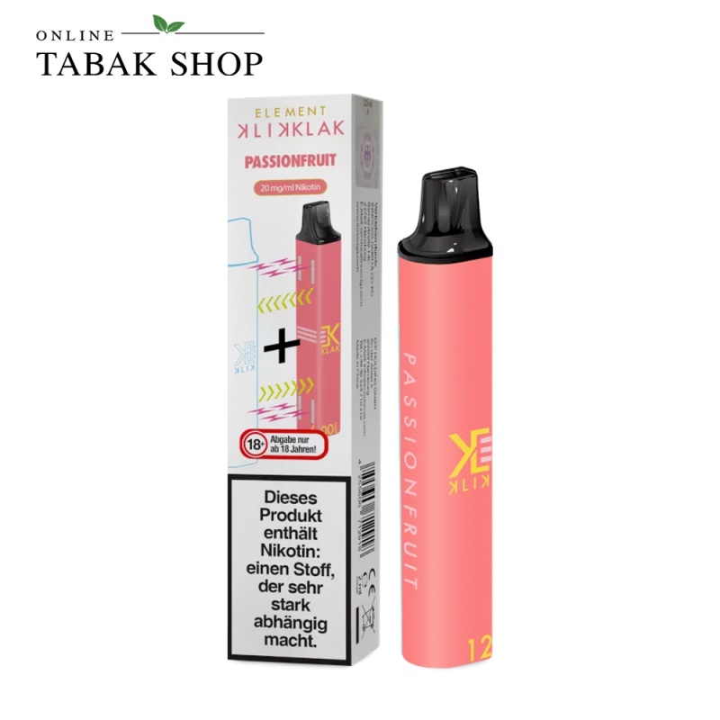 Klik Klak Einweg E-Shisha E-Zigarette mit wählbarem Geschmack (1x 20 mg/ml Nikotin)