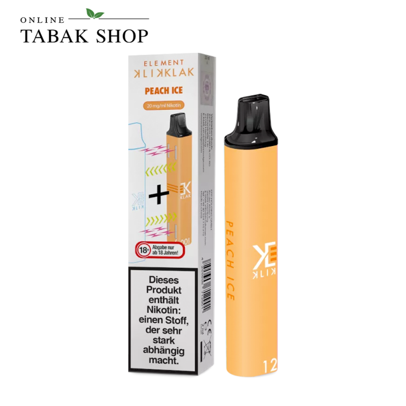 Klik Klak Einweg E-Shisha E-Zigarette mit wählbarem Geschmack (1x 20 mg/ml Nikotin)