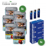 American Spirit Original Blau Tabak (6 x 80g) + 1.000 GIZEH Special Tip Hülsen + 3 Feuerzeuge