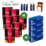Burton Red Zigaretten Tabak (6 x 120g) + 1.000 GIZEH Special Tip Hülsen + 3 Feuerzeuge + 2 Sturmfeuerzeuge + 1 GIZEH Etui