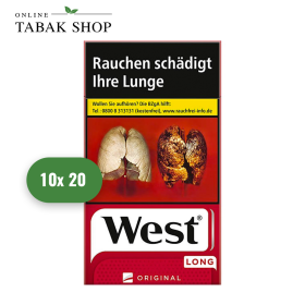 West Original Red Zigaretten "Long OP" (10 x 20er) - 72,00 €