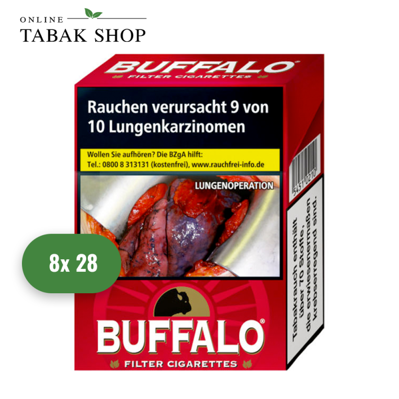 Buffalo Red Zigaretten "Maxi" (8 x 28er)