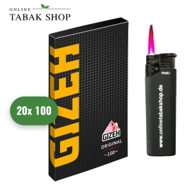 GIZEH Black Original Magnet (20x 100er) + 1 Sturmfeuerzeug - 17,95 €