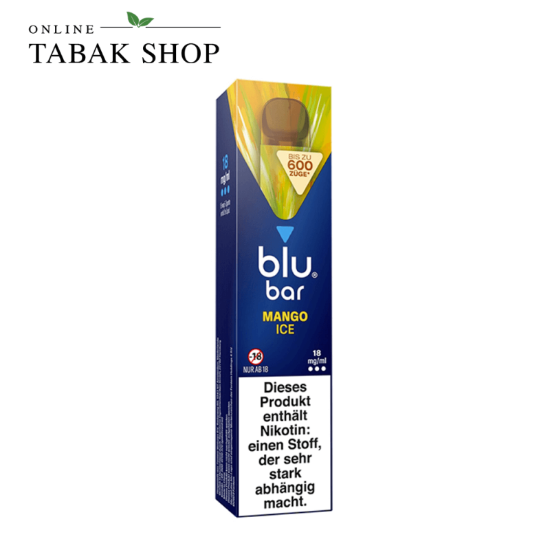 Blu Bar Einweg E-Shisha E-Zigarette Mango Ice (18mg/ml Nikotin) - packshot