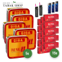 Pall Mall Red Giga Box Volumentabak (5 x 220g) + 3.000 Pall Mall Red Xtra Hülsen + 3 Feuerzeuge + 2 Sturmfeuerzeuge