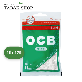 OCB Menthol Slim 6mm Filter Beutel (10x 120er) - 13,95 €