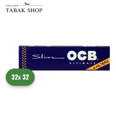 OCB Ultimate Slim mit Tips Zigarettenpapier Blättchen (32x 32er)