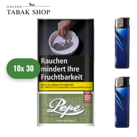PEPE "Rich Green" Tabak (10 x 30g) + 2 Feuerzeuge - 53,20 €