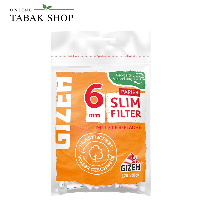 GIZEH Slim Papier Filter 6mm (1x 120er) Beutel