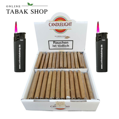 Candlelight "Corona Sumatra" Zigarren (1x 100 Stück) + 2 Sturmfeuerzeuge