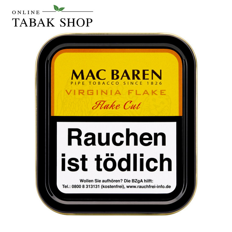 MAC BAREN Virginia Flake Cut Pfeifentabak (1x 50g) Dose