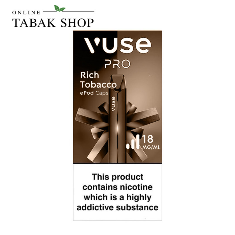 Vuse Pro ePod Caps Rich Tobacco (18mg/ml Nikotin)