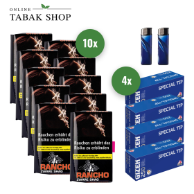 Rancho Zware Shag (10 x 40g) + 1.000 Gizeh Special Tip Hülsen + 2 Feuerzeuge