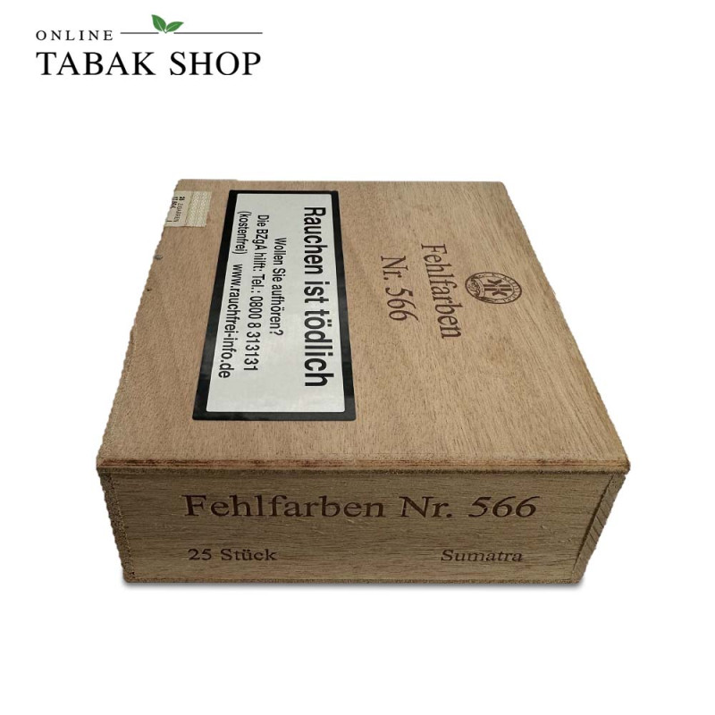 Kleinlagel Fehlfarben Nr. 566 Sumatra Zigarren Holzkiste Seitenansicht