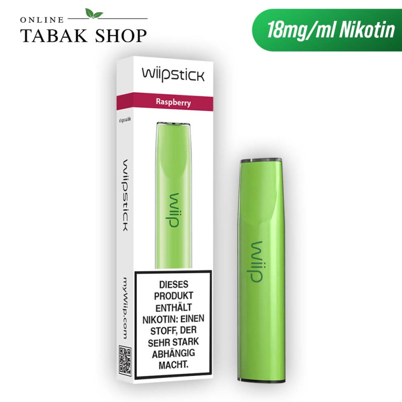 Wiipstick Einweg E-shisha 18mg Nikotin Raspberry