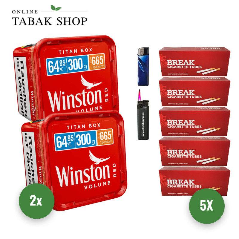 Winston red Tabak 2 x 300g Sparpaket Break Hülsen Variante