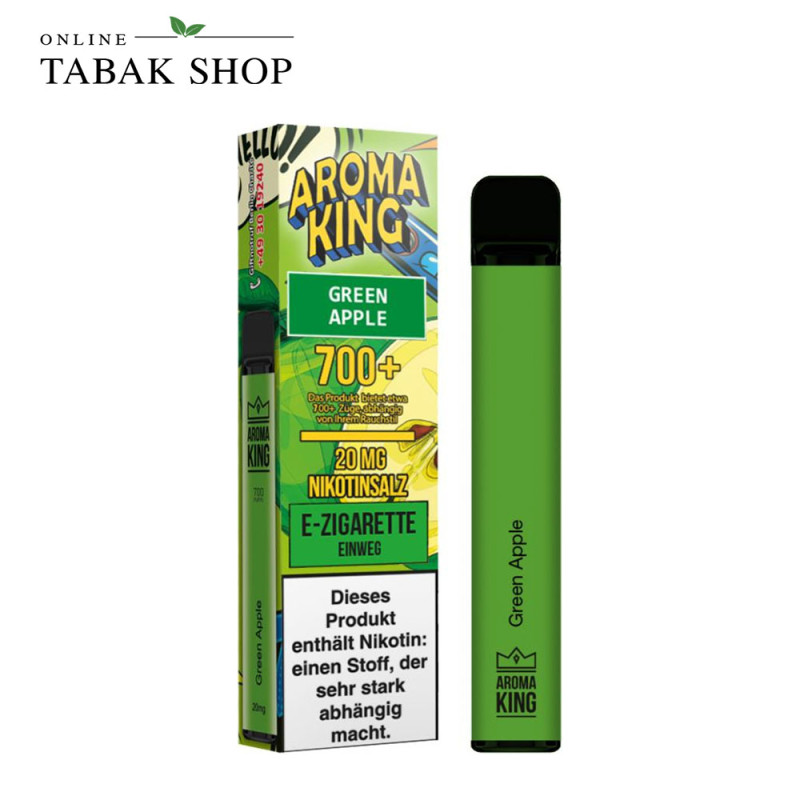Aroma King 700 Einweg E-Zigarette 20mg/ml Nikotin Green Apple
