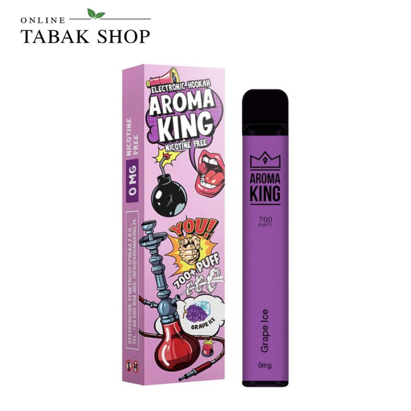 Aroma King 700 Einweg E-Zigarette ohne Nikotin Grape Ice