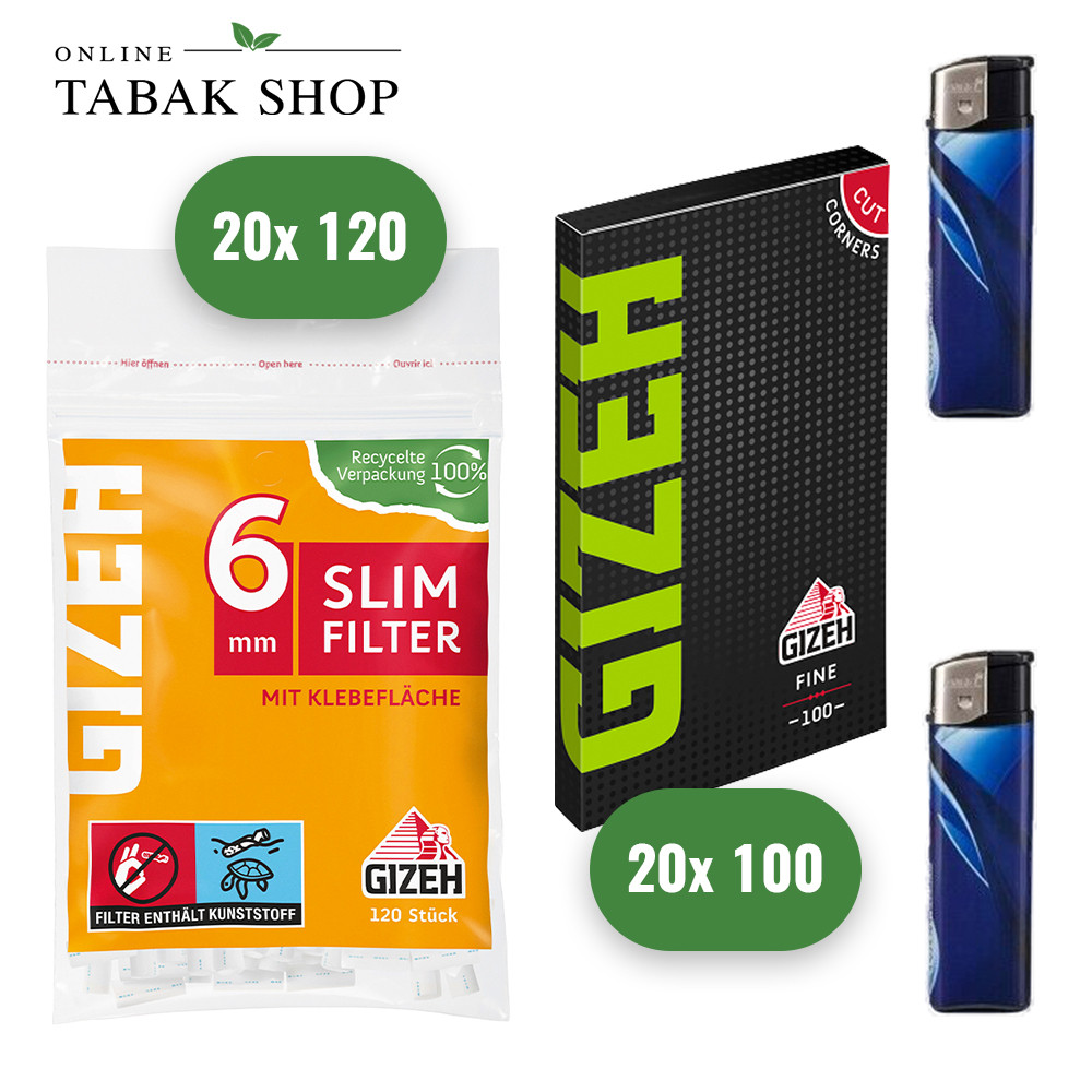 Box Gizeh PAPIER Slim 6mm Filter, 20 Päckchen à 120 Filter