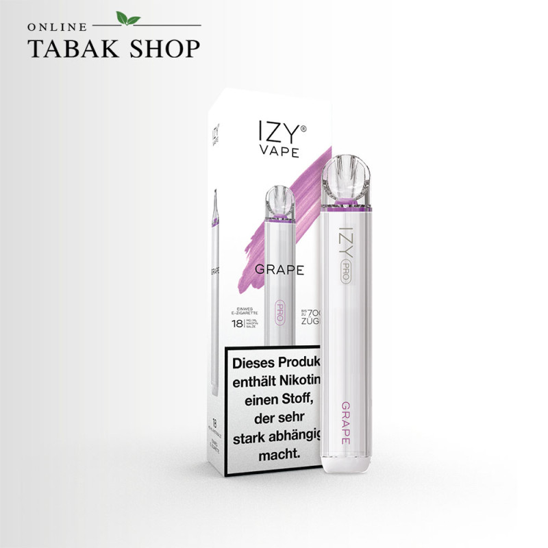 IZY PRO Vape Einweg E-Zigarette Grape 18 mg/ml Nikotin