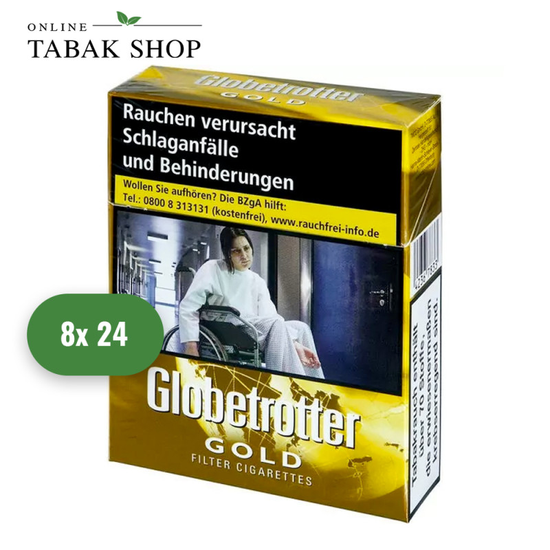 GLOBETROTTER Zigaretten Gold "XL" (8 x 24er)