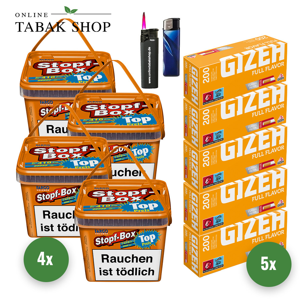 4x Pepe Tabak 170g Tabak + 4x Gizeh Menthol 200 Hülsen - Sparpaket online  kaufen
