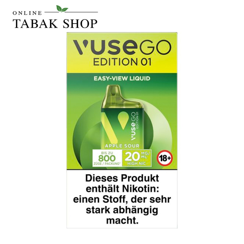 Vuse Go 800 Box Apple Sour (20mg/ml Nikotin)