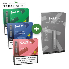 Salt Plus Box (3 Salt Plus Pods + Salt Plus Premium Device Gratis (Farbe zufällig!))