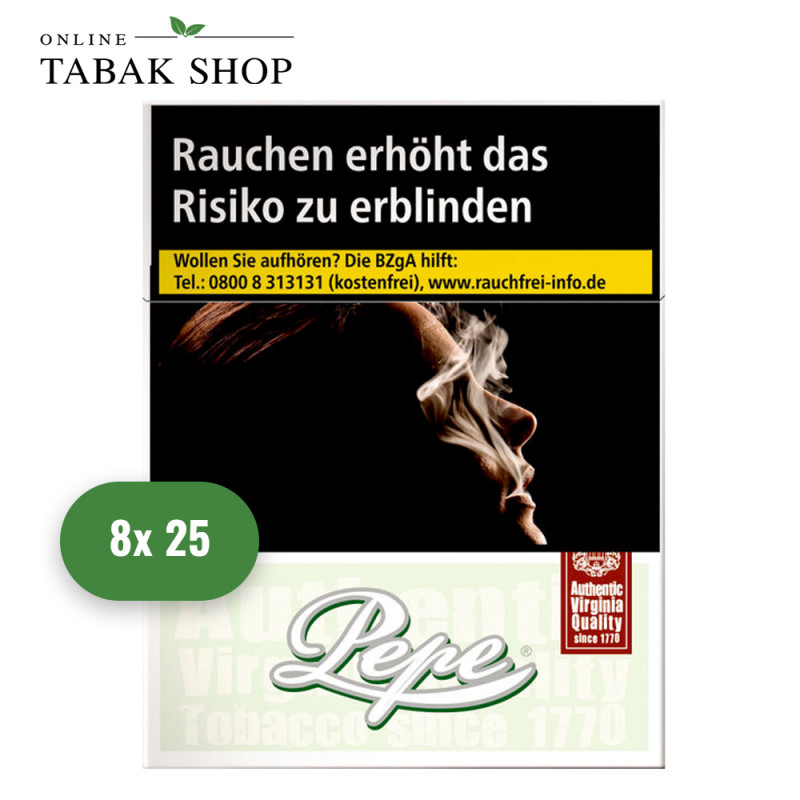 Pepe Fine Green Zigaretten XL (8 x 25er)